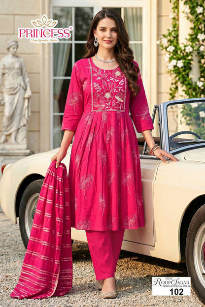 Roop Sagar Vol 1 Princess Creation Heavy Reyon Readymade Anarkali Suits Exporter India