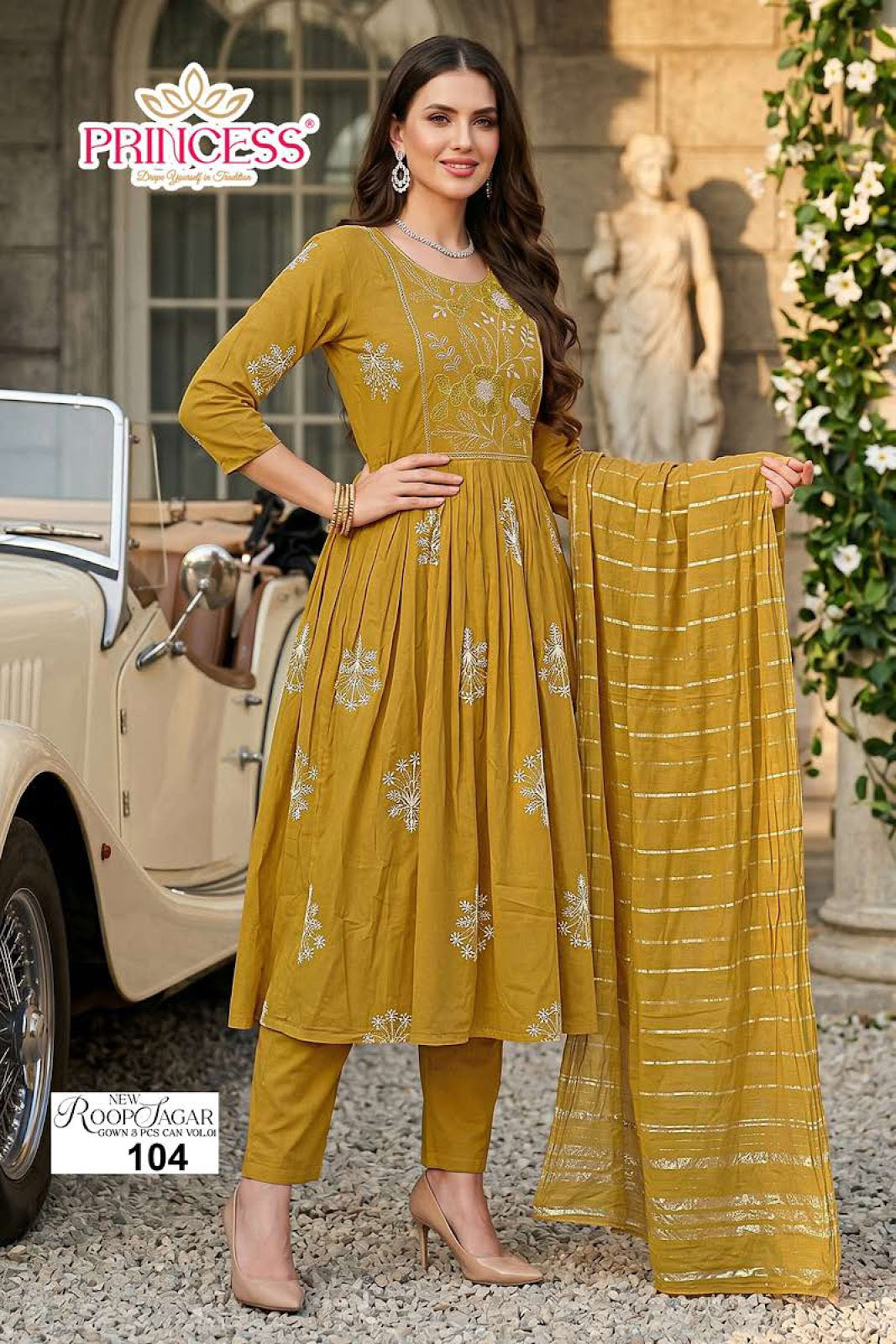 Roop Sagar Vol 1 Princess Creation Heavy Reyon Readymade Anarkali Suits Exporter India