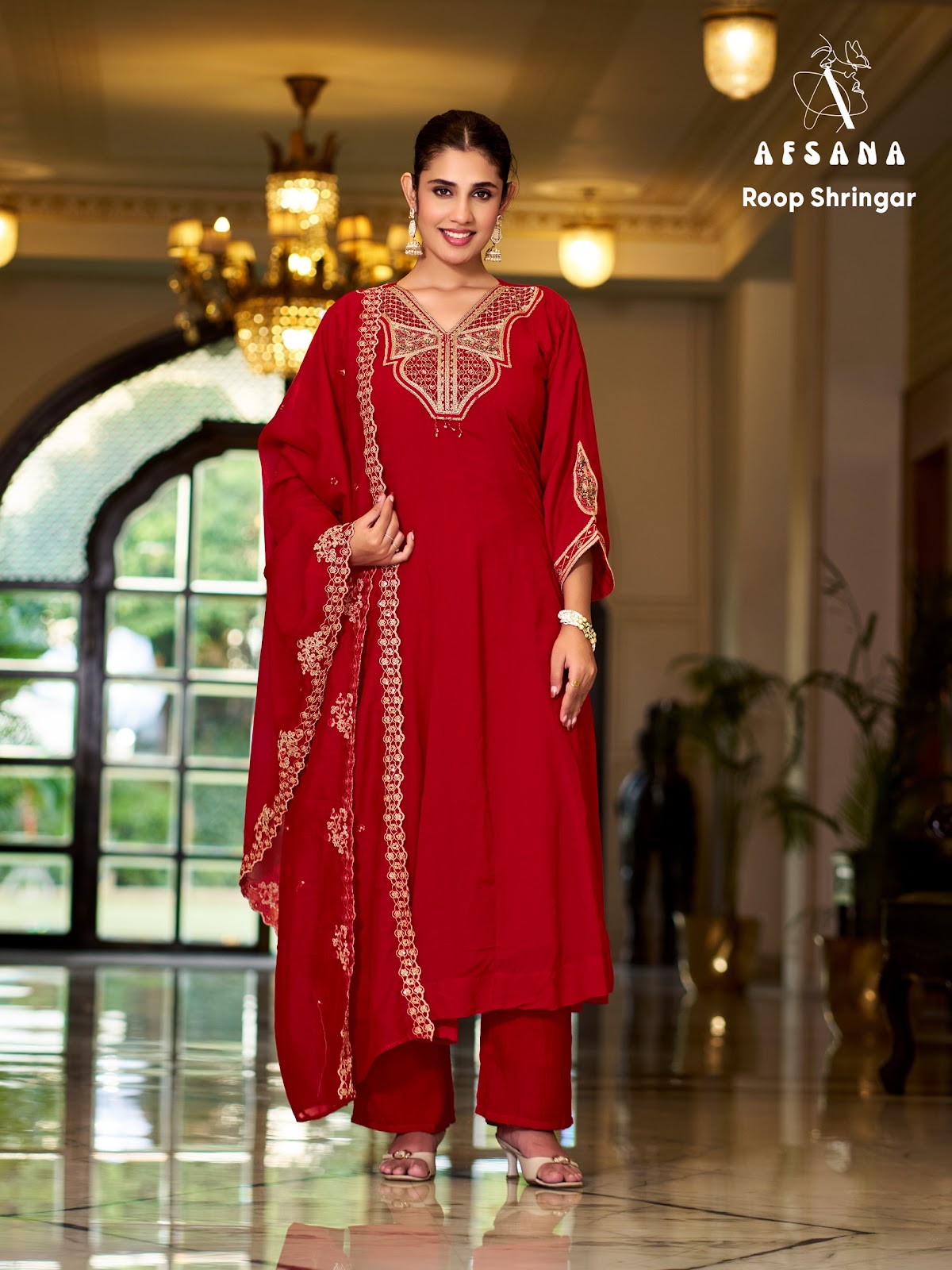 Roop Shringar Afsana Silk Readymade Anarkali Suits Exporter