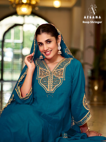 Roop Shringar Afsana Silk Readymade Anarkali Suits Exporter