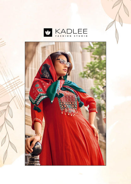 Roopam Kadlee Mul Chanderi Readymade Anarkali Suits Wholesale Rate
