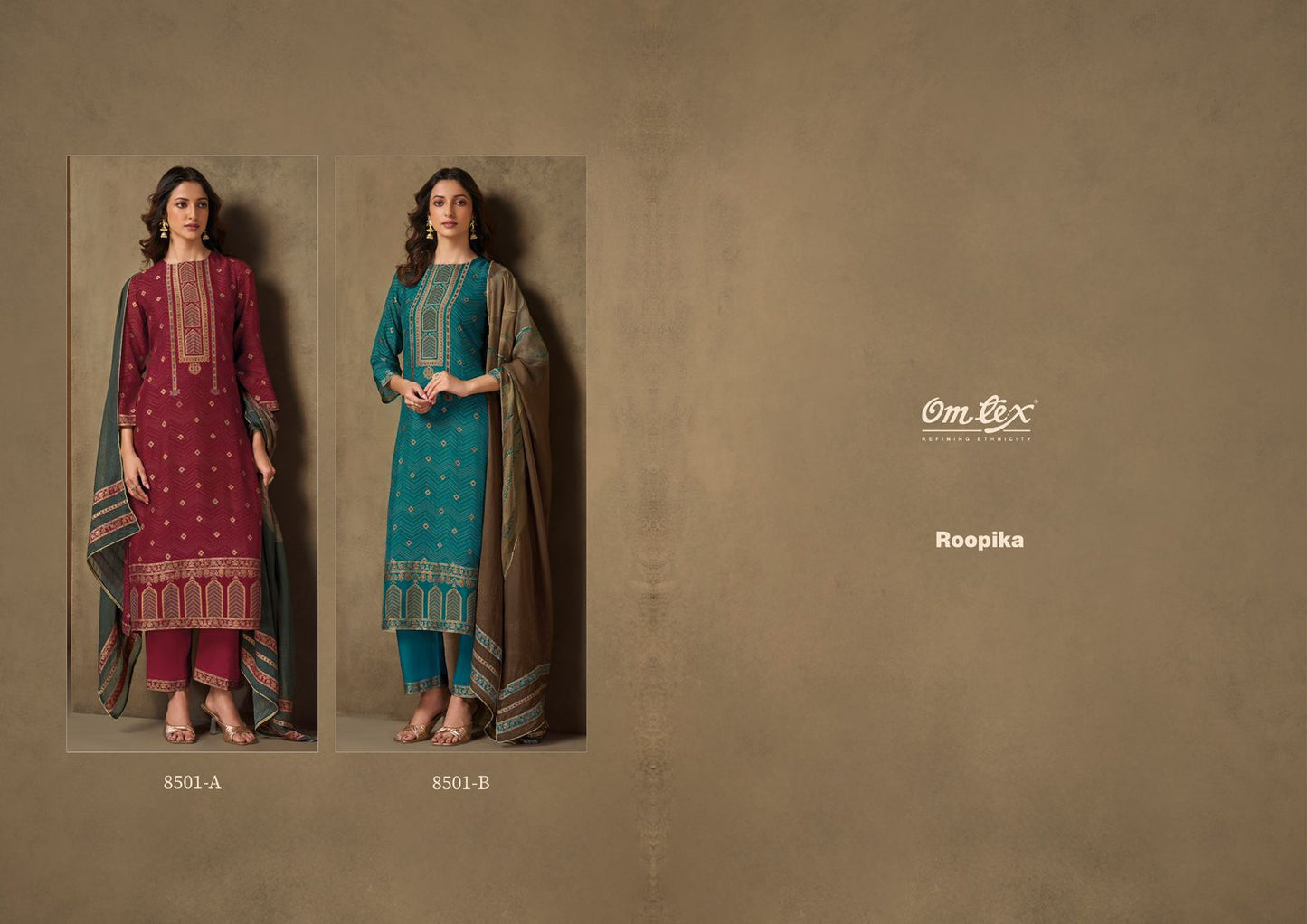 Roopika Omtex Silk Pant Style Suits Exporter Gujarat
