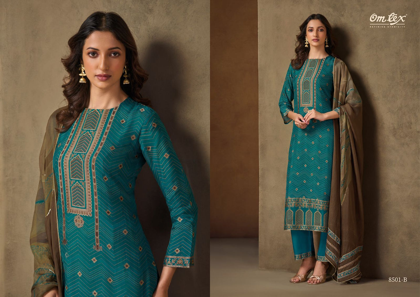 Roopika Omtex Silk Pant Style Suits Exporter Gujarat