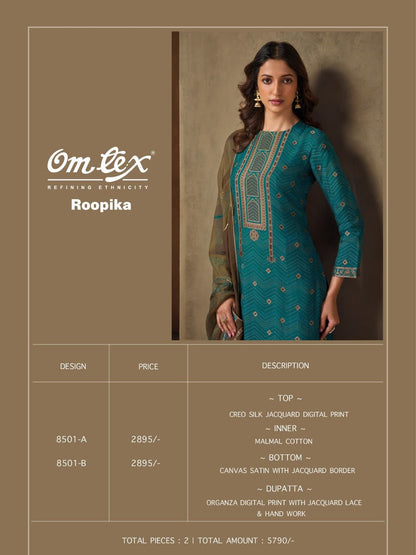 Roopika Omtex Silk Pant Style Suits Exporter Gujarat