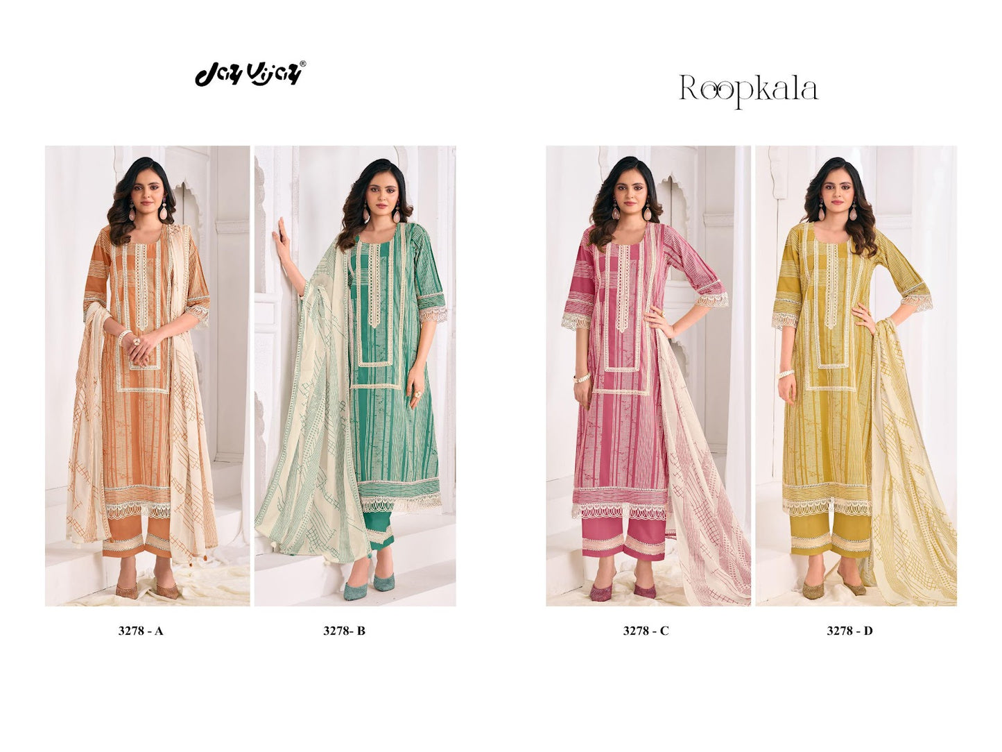 Roopkala 3278 Jay Vijay Pure Cotton Pant Style Suits Manufacturer Gujarat
