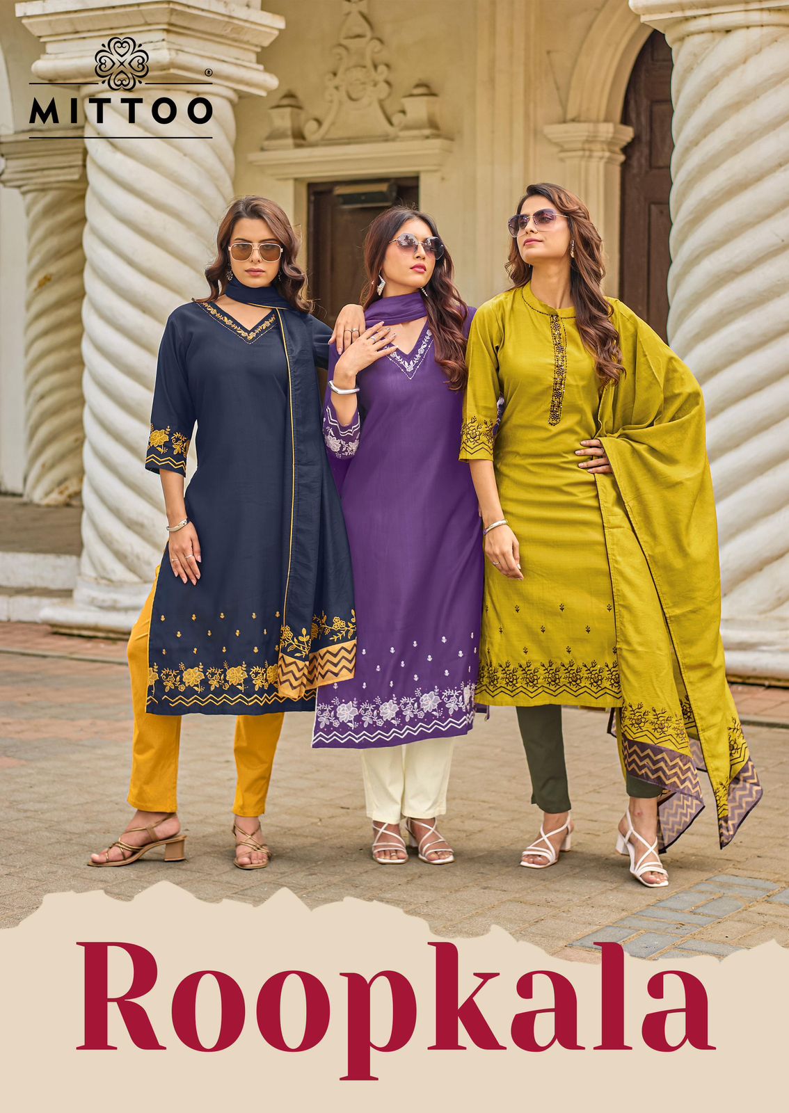 Roopkala Mittoo Viscose Readymade Pant Style Suits Exporter India