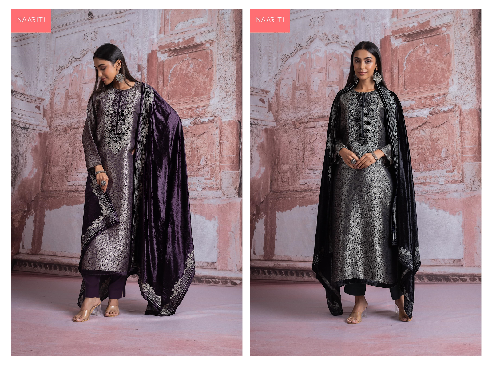 Roor Naariti Pure Silk Velvet Suits Manufacturer Gujarat