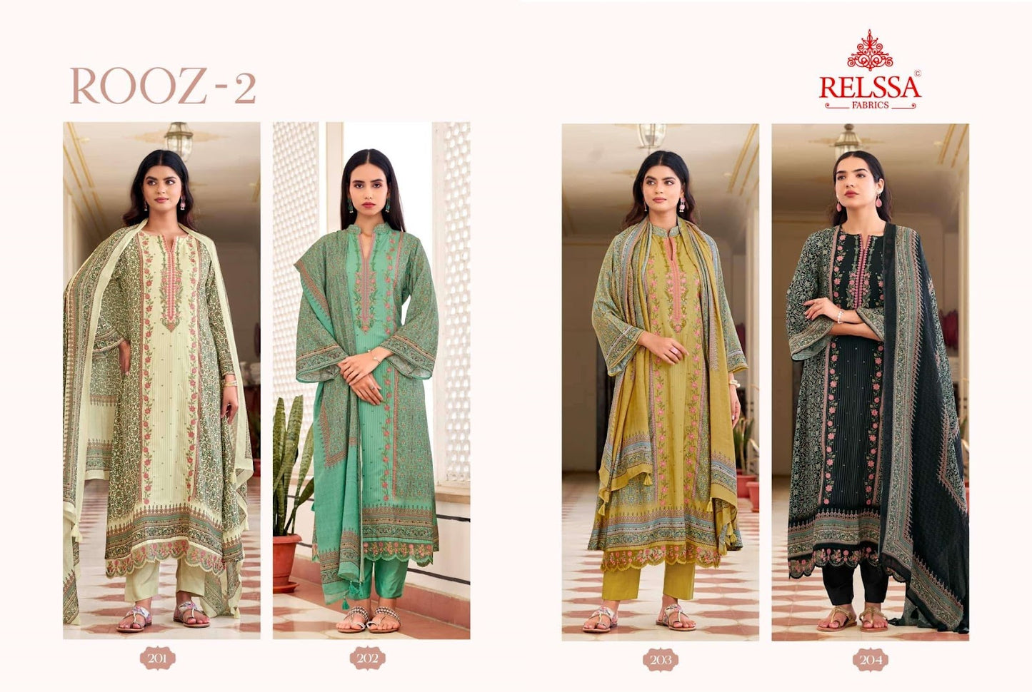 Rooz 2 Relssa Fabrics Pure Maslin Pant Style Suits Manufacturer