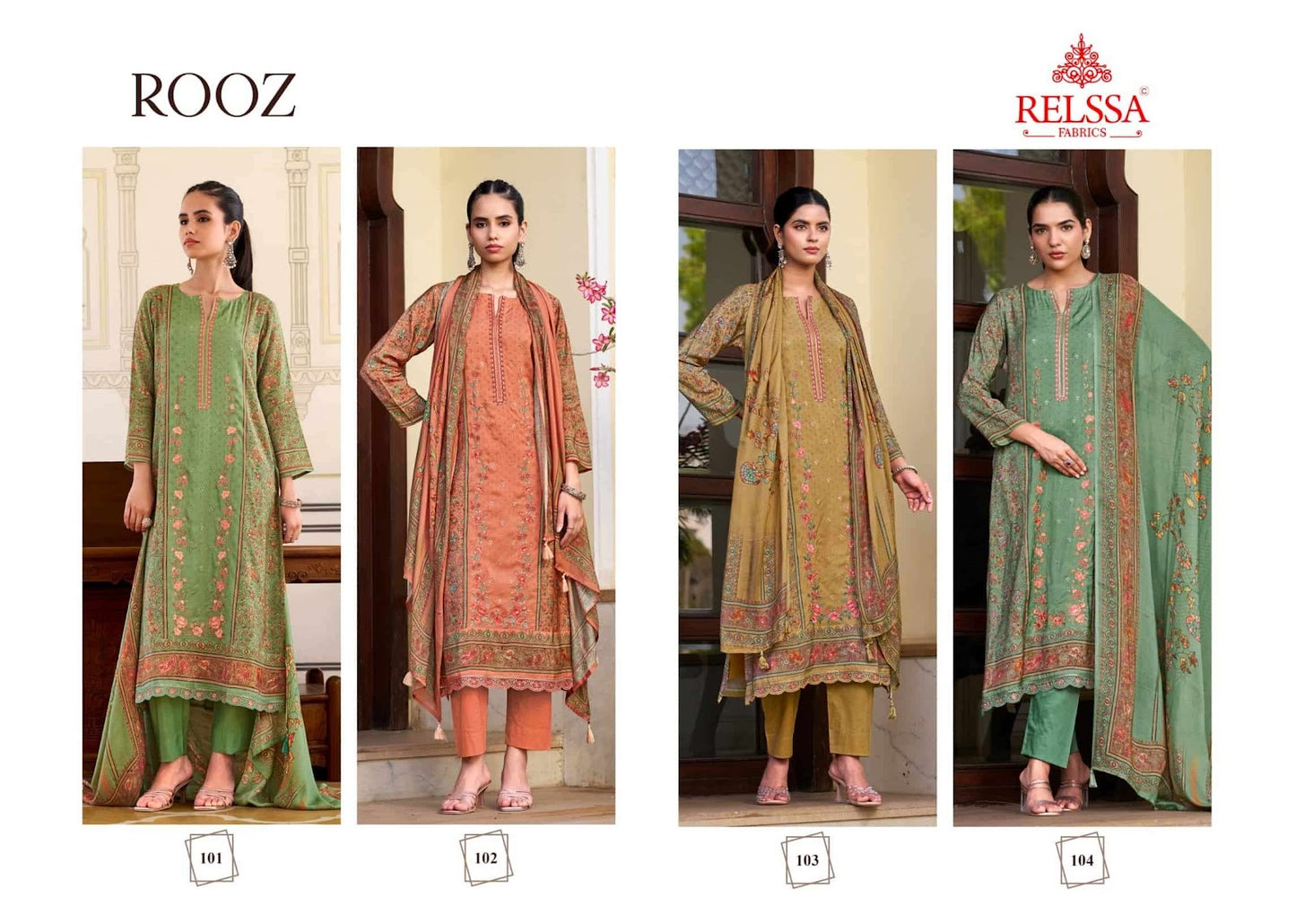 Rooz Relssa Fabrics Pure Maslin Pant Style Suits Supplier