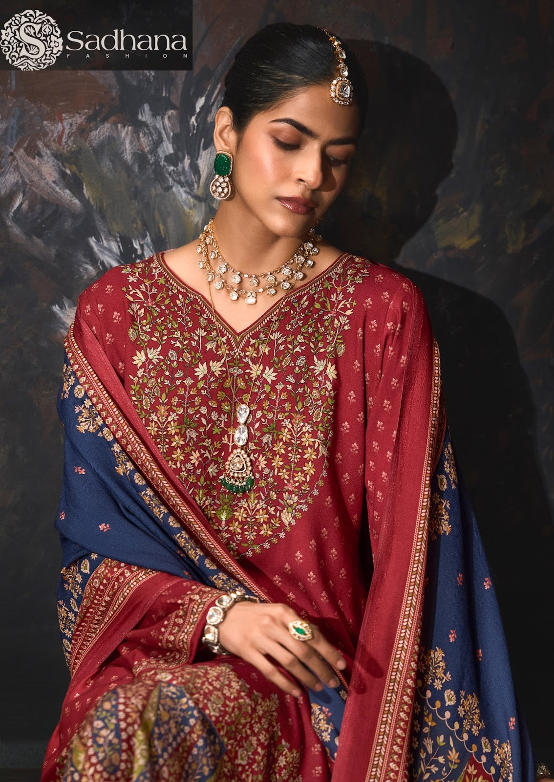 Rosa Sadhana Viscose Pashmina Suits Wholesaler
