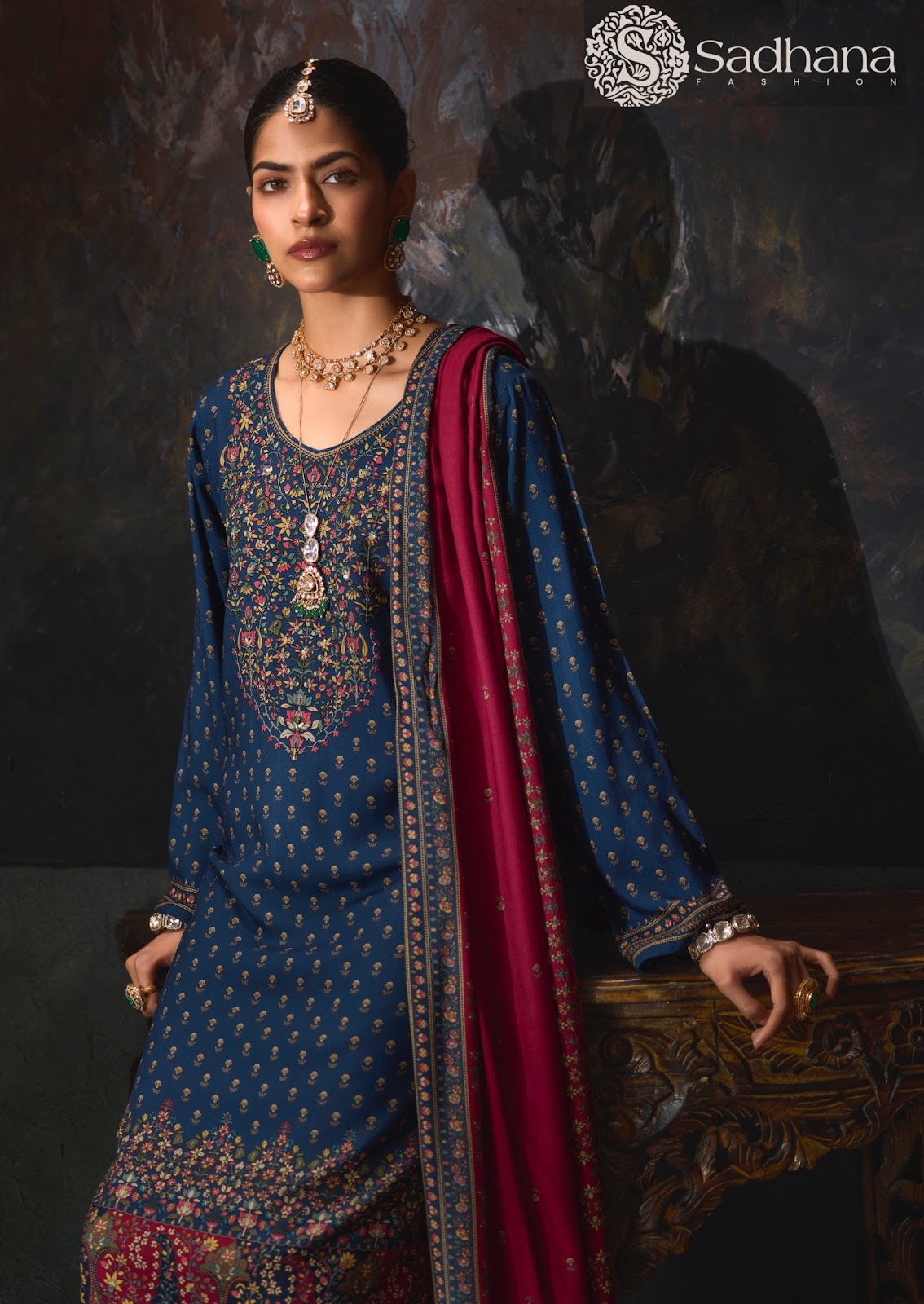Rosa Sadhana Viscose Pashmina Suits Wholesaler