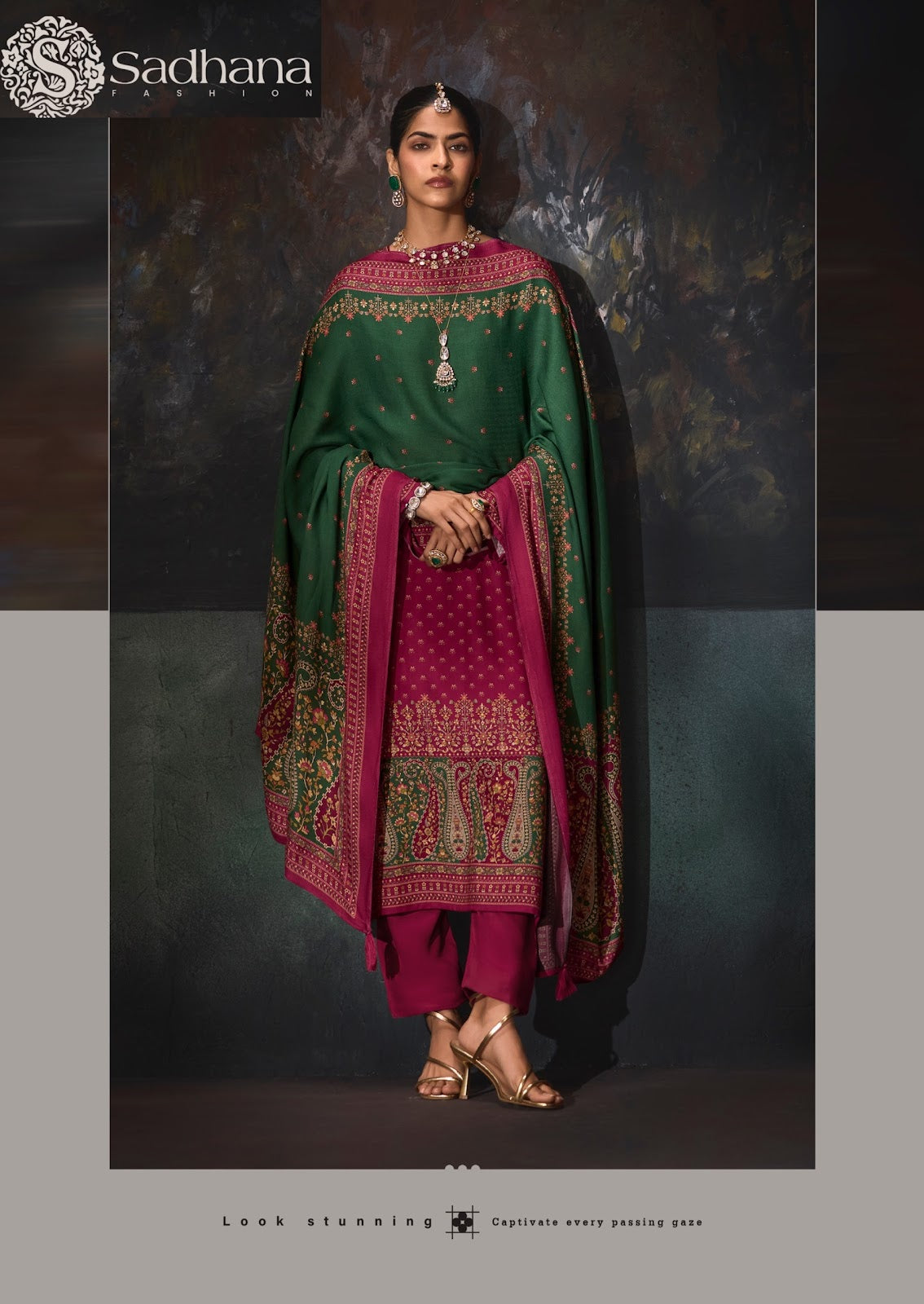 Rosa Sadhana Viscose Pashmina Suits Wholesaler