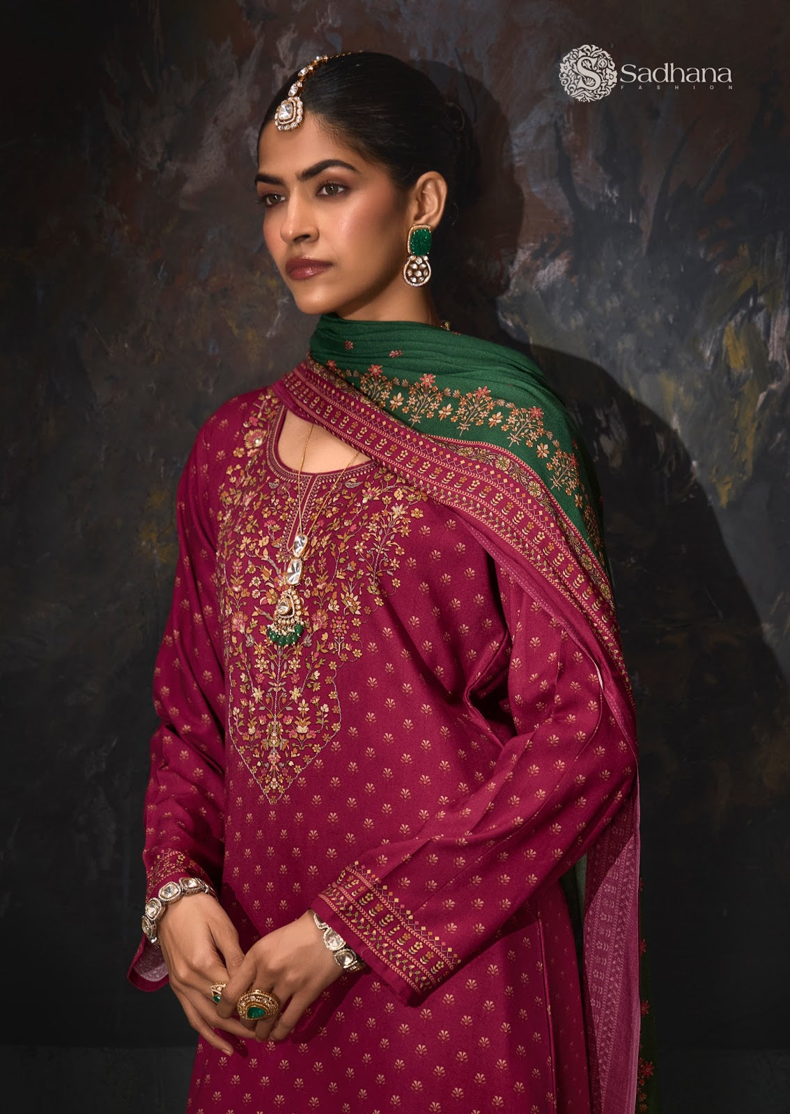 Rosa Sadhana Viscose Pashmina Suits Wholesaler