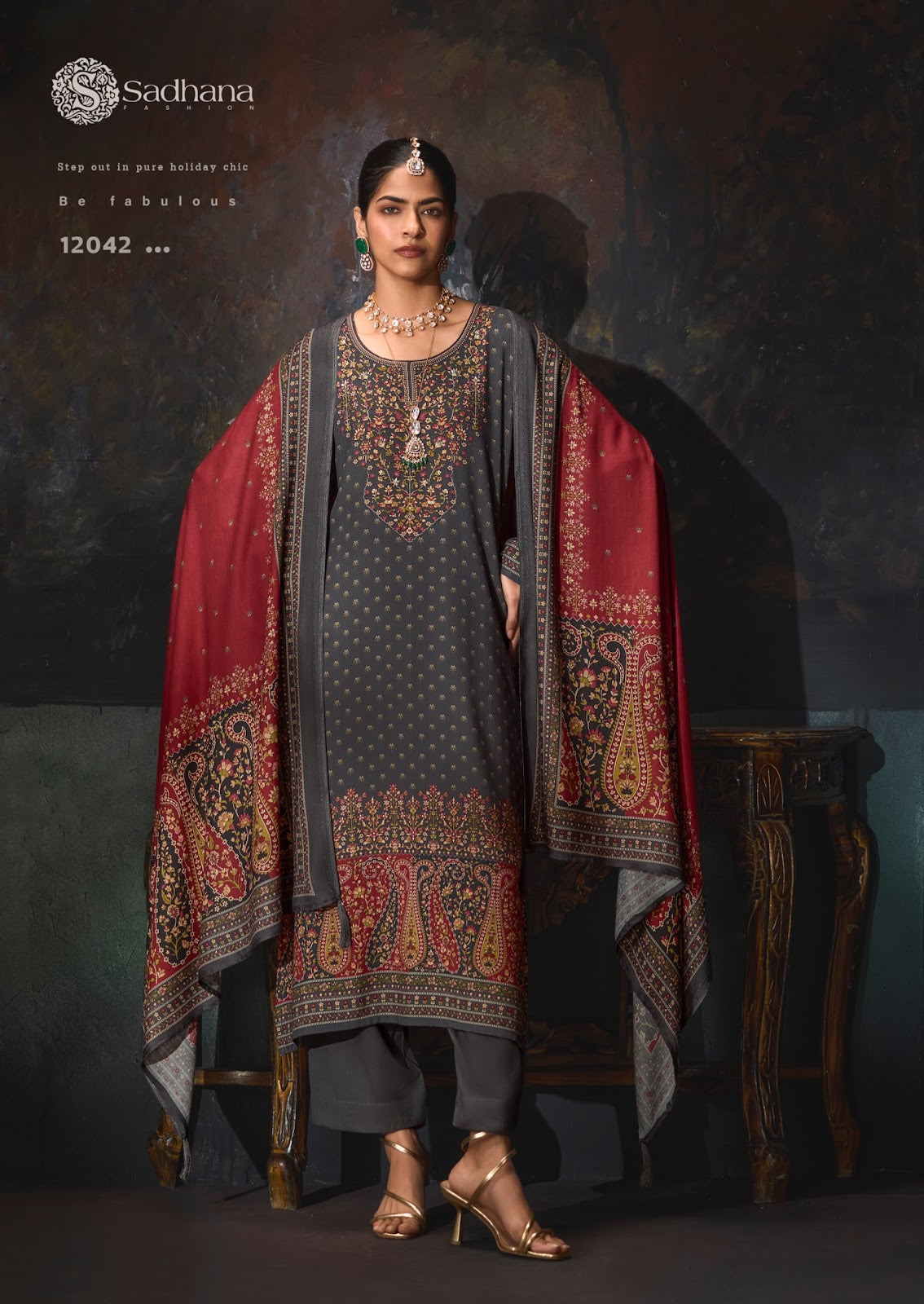 Rosa Sadhana Viscose Pashmina Suits Wholesaler