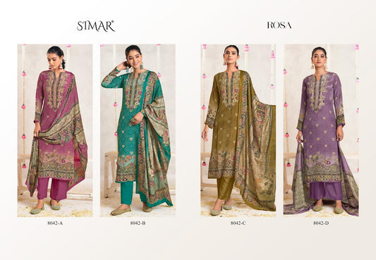 Rosa Simar Crape Pant Style Suits Supplier Ahmedabad