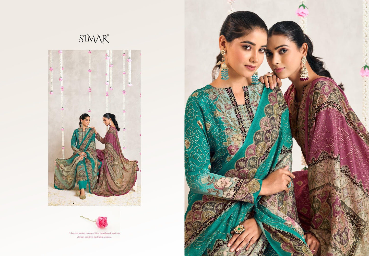 Rosa Simar Crape Pant Style Suits Supplier Ahmedabad