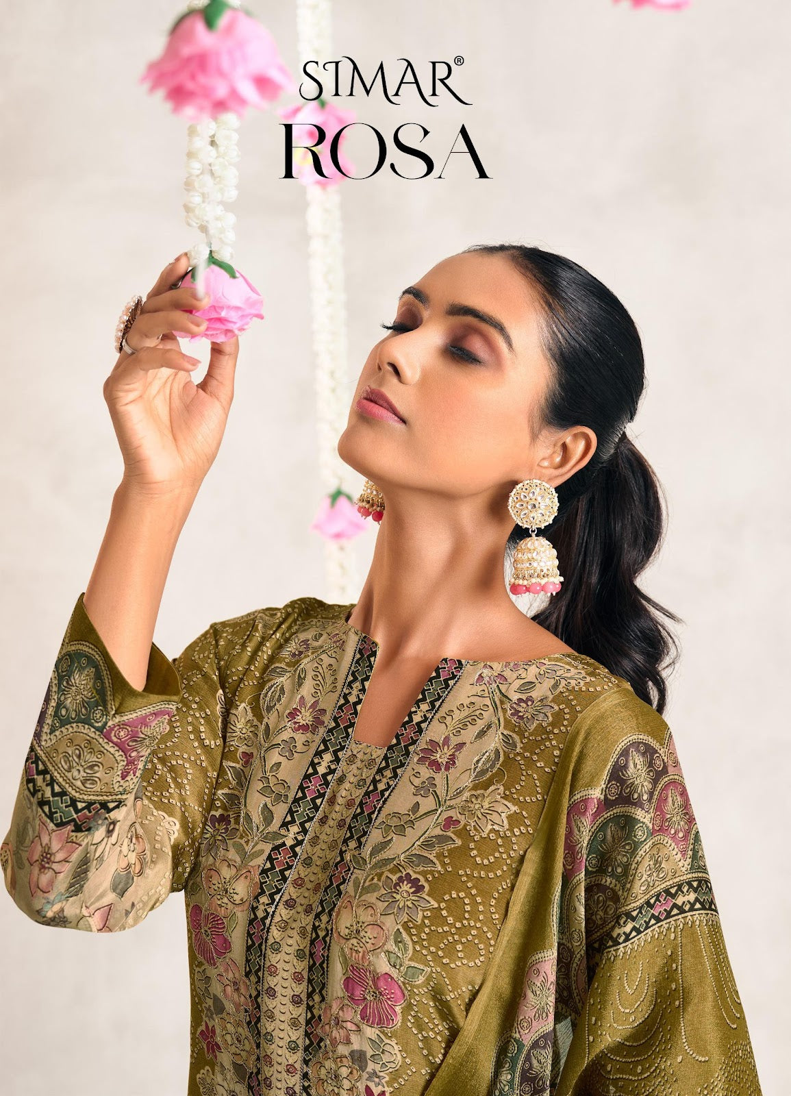 Rosa Simar Crape Pant Style Suits Supplier Ahmedabad