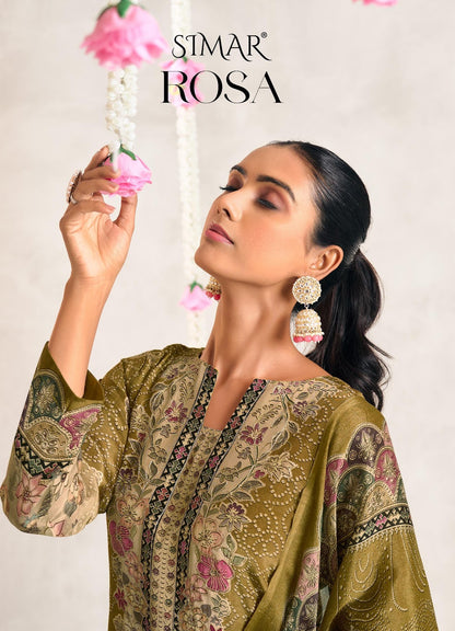 Rosa Simar Crape Pant Style Suits Supplier Ahmedabad