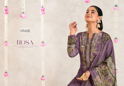 Rosa Simar Crape Pant Style Suits Supplier Ahmedabad