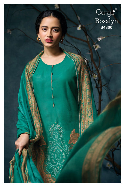 Rosalyn 4300 Ganga Pashmina Suits Wholesaler Ahmedabad