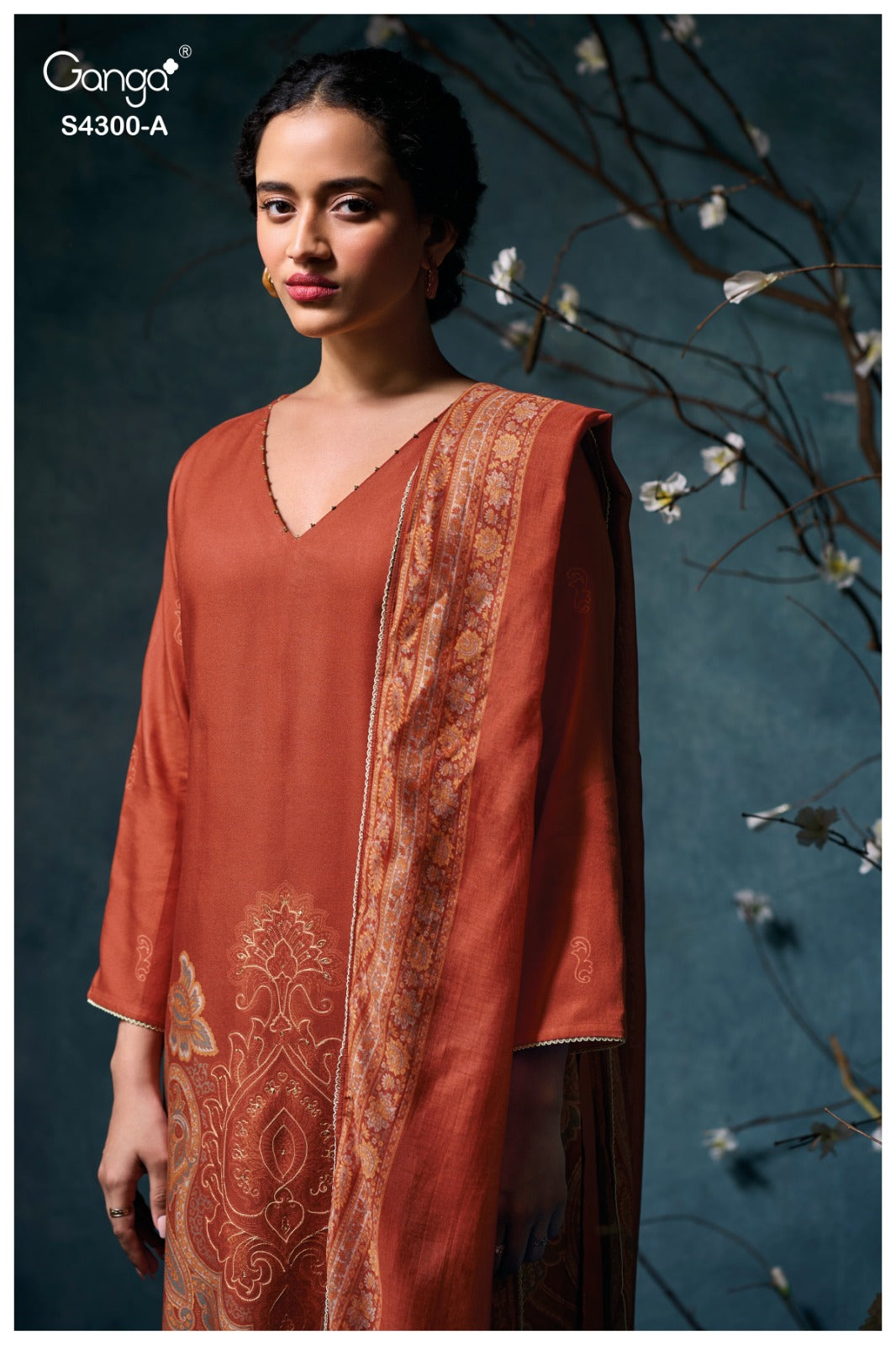 Rosalyn 4300 Ganga Pashmina Suits Wholesaler Ahmedabad