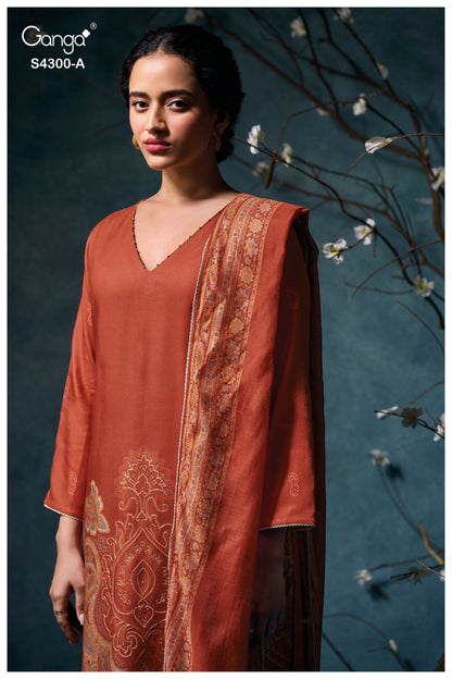 Rosalyn 4300 Ganga Pashmina Suits Wholesaler Ahmedabad