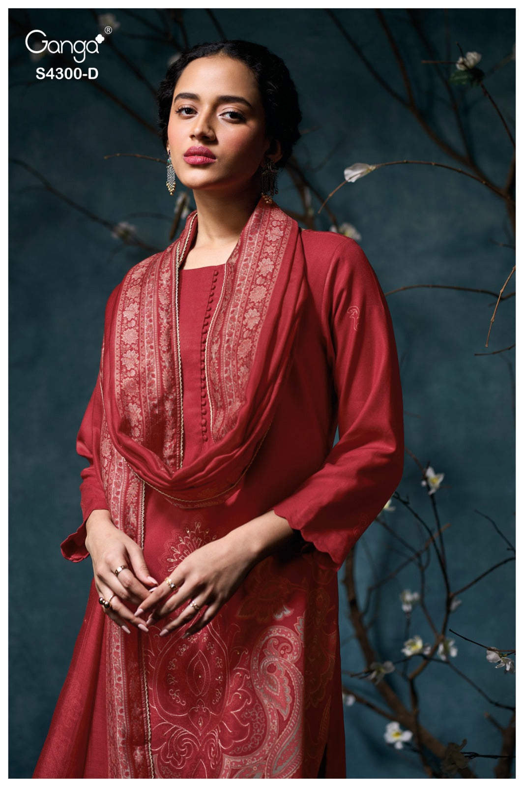 Rosalyn 4300 Ganga Pashmina Suits Wholesaler Ahmedabad