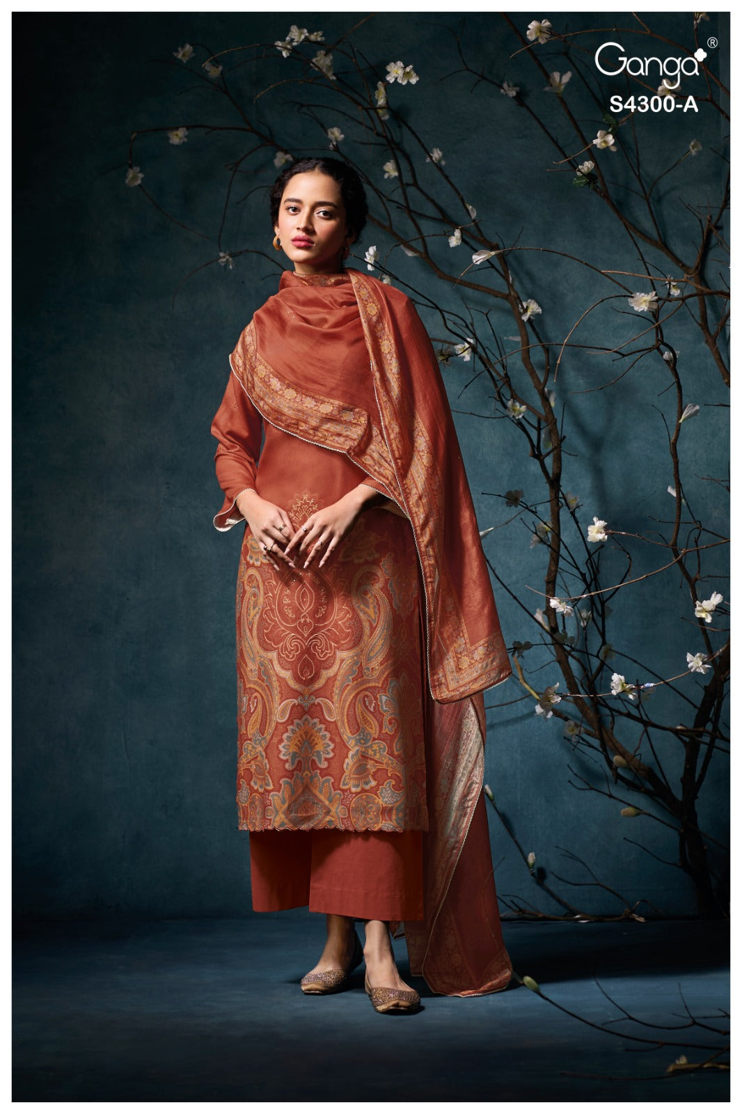 Rosalyn 4300 Ganga Pashmina Suits Wholesaler Ahmedabad