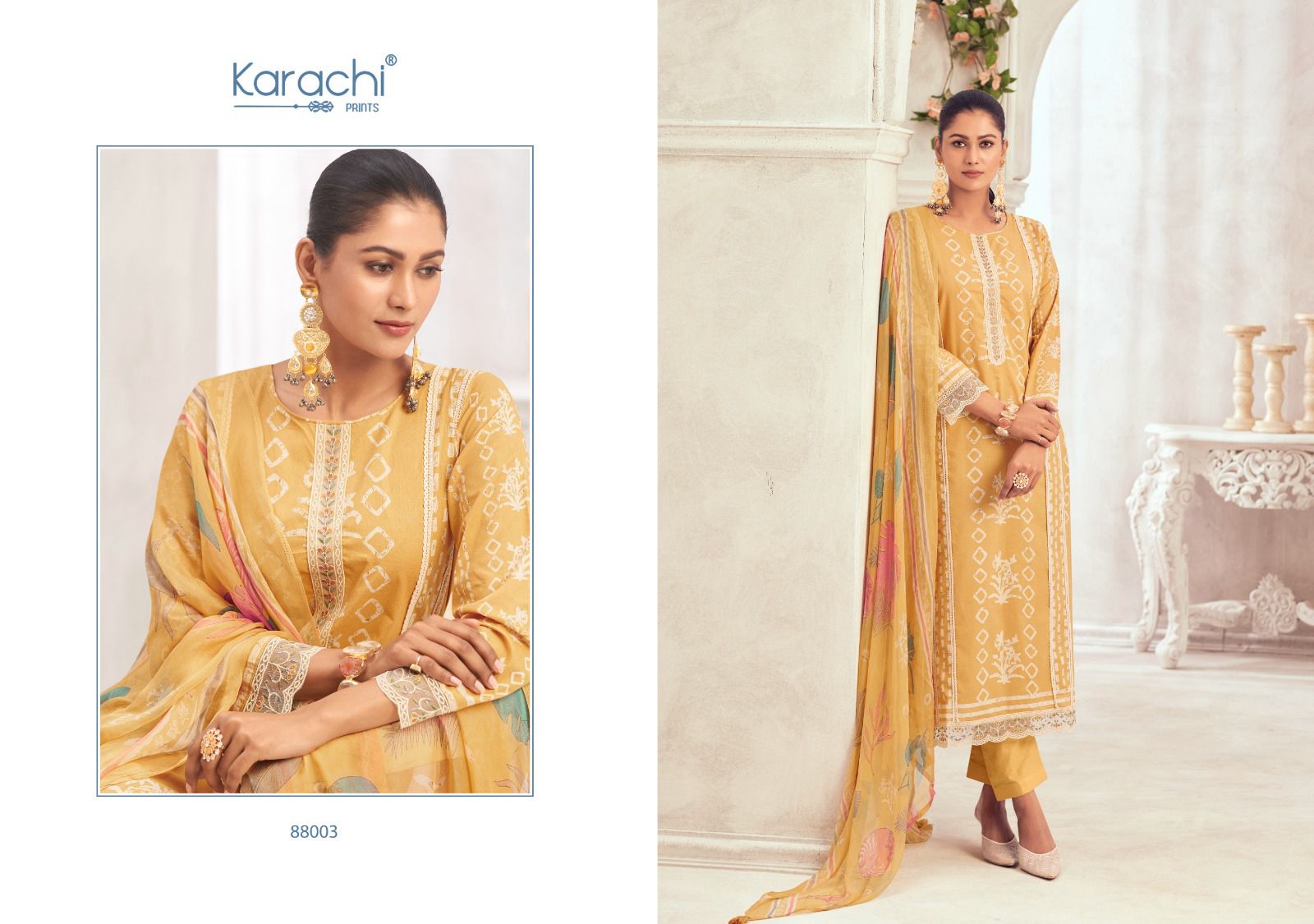 Rose 1 Karachi Prints Cambric Pant Style Suits Wholesale Rate