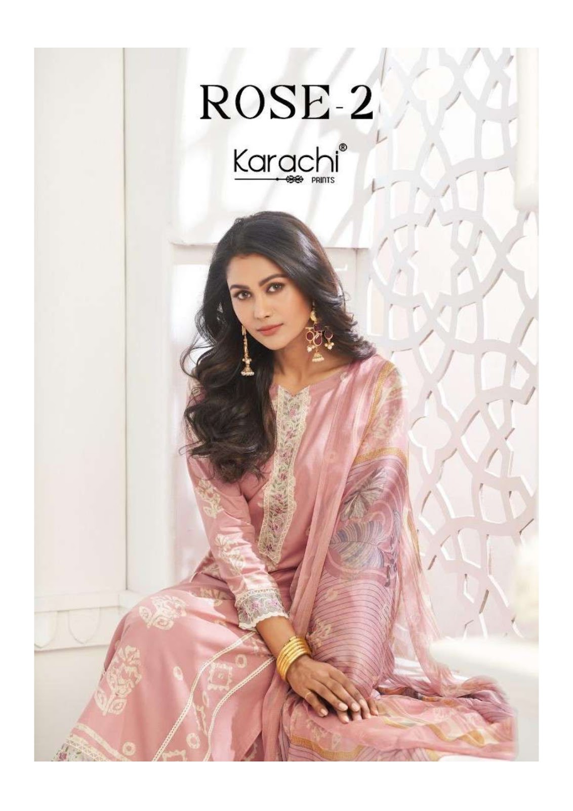 Rose 2 Karachi Prints Cambric Pant Style Suits Wholesale Price