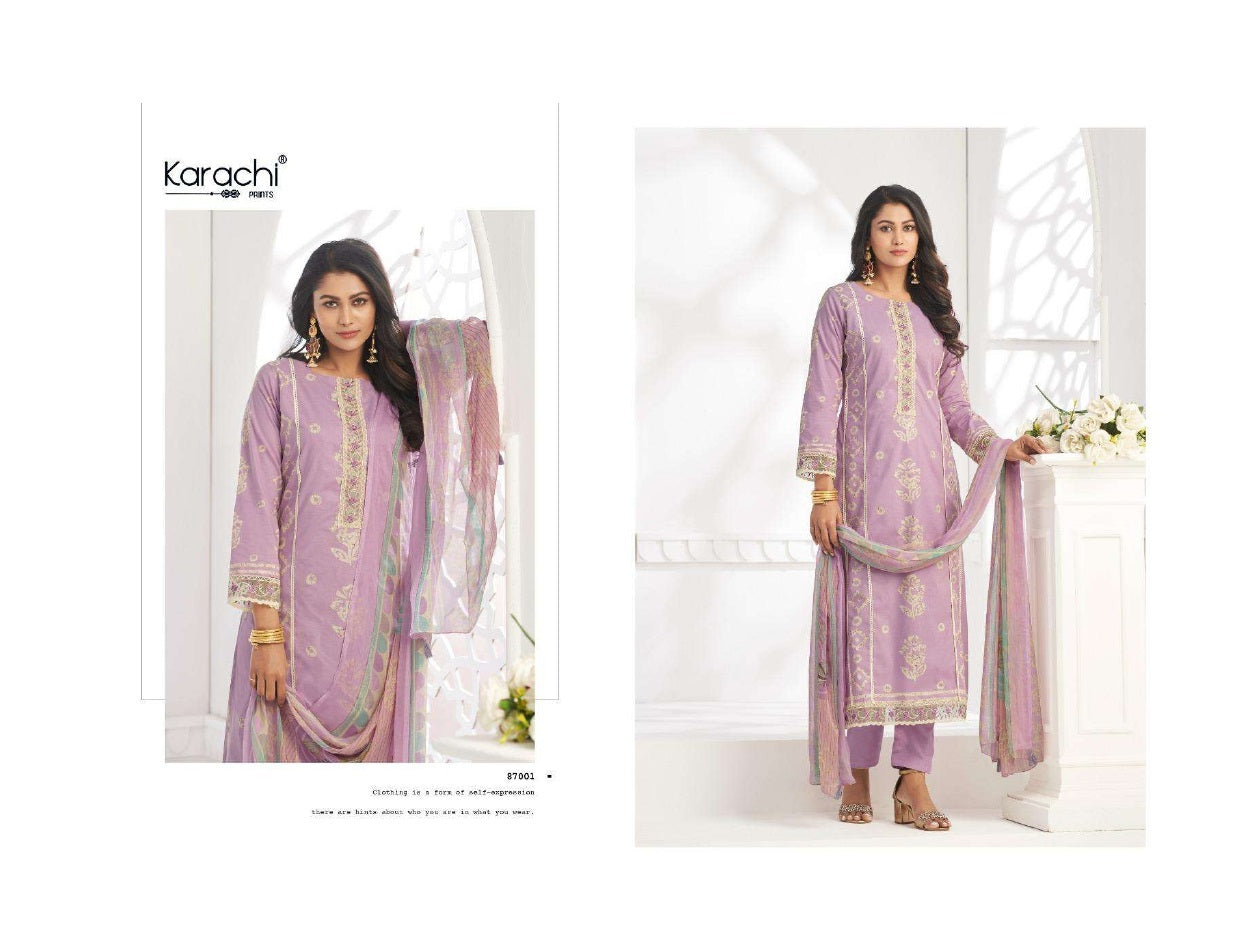 Rose 2 Karachi Prints Cambric Pant Style Suits Wholesale Price