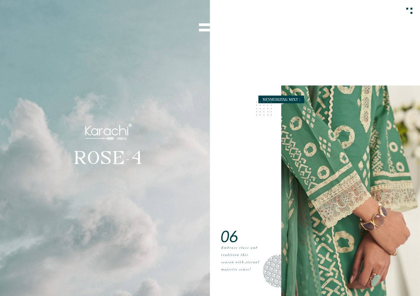 Rose 4 Karachi Prints Cambric Pant Style Suits Wholesale Price