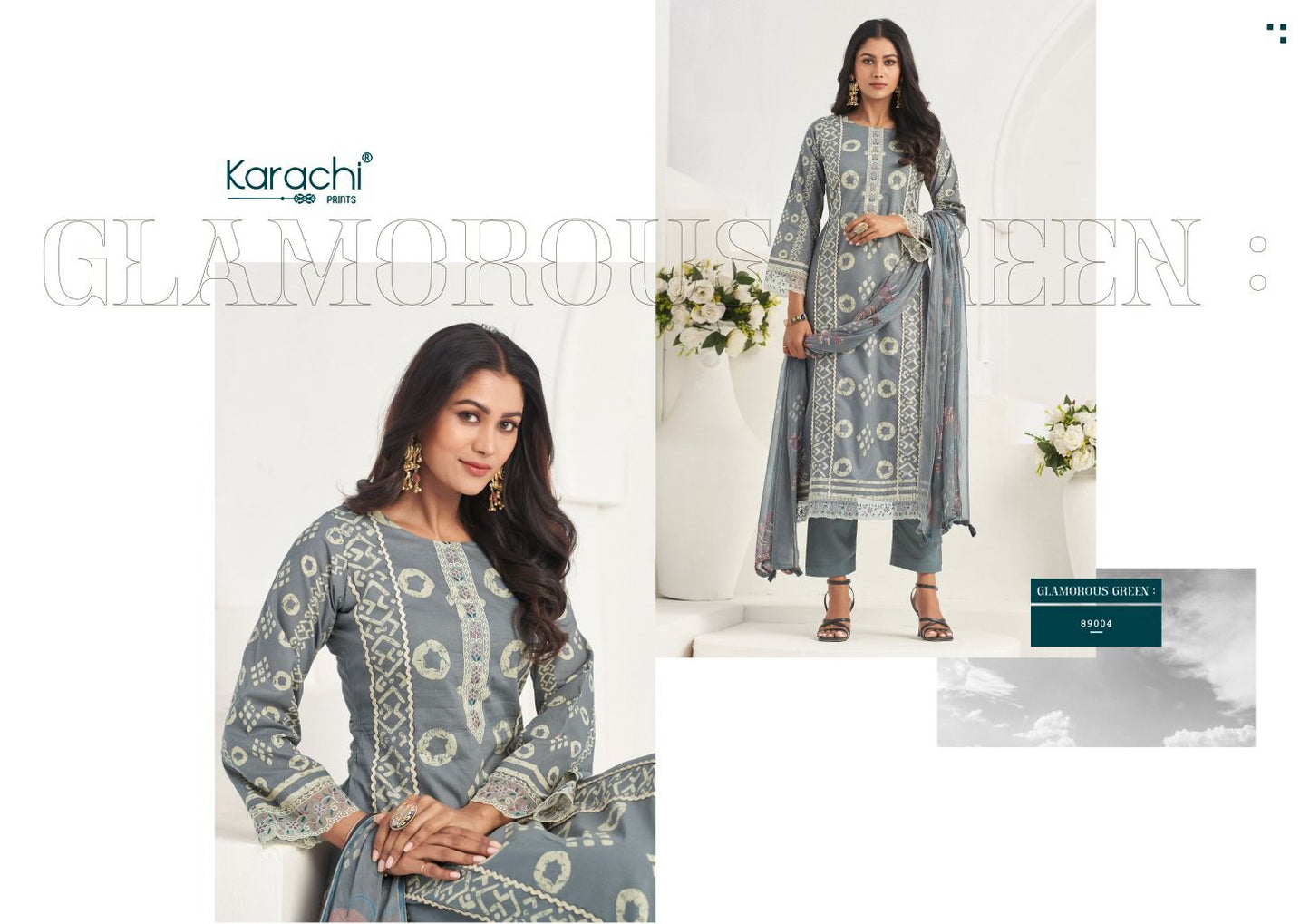 Rose 4 Karachi Prints Cambric Pant Style Suits Wholesale Price