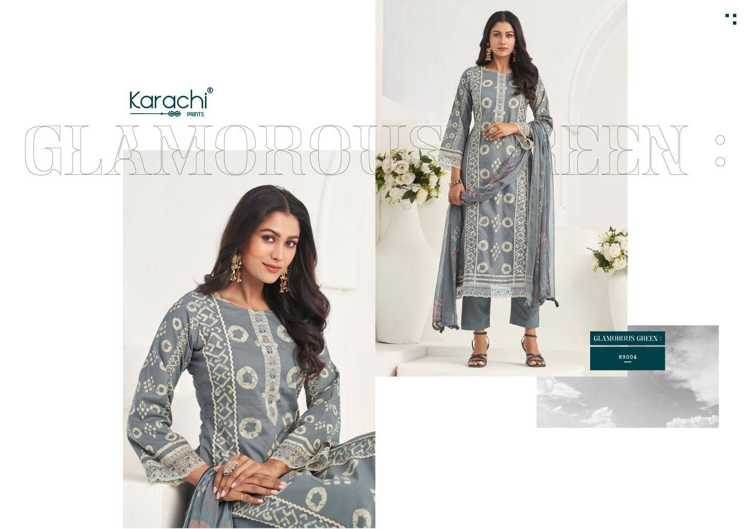 Rose 4 Karachi Prints Cambric Pant Style Suits Wholesale Price