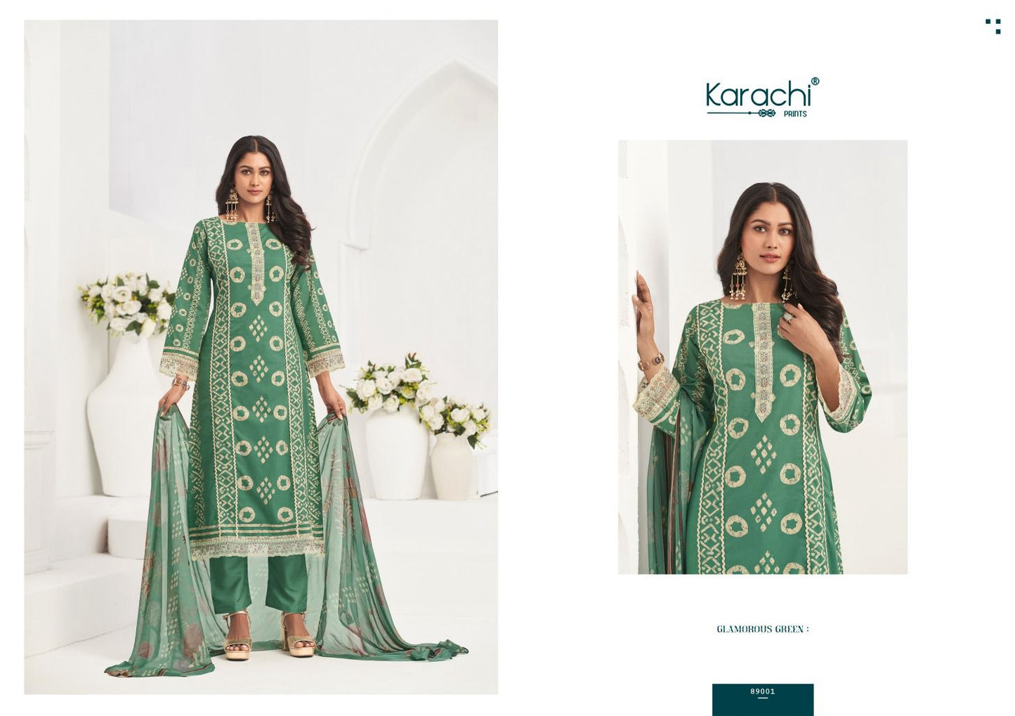 Rose 4 Karachi Prints Cambric Pant Style Suits Wholesale Price