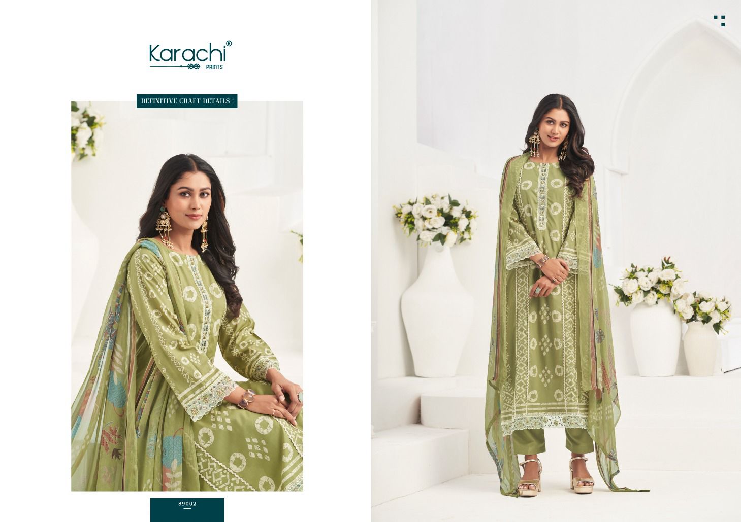 Rose 4 Karachi Prints Cambric Pant Style Suits Wholesale Price