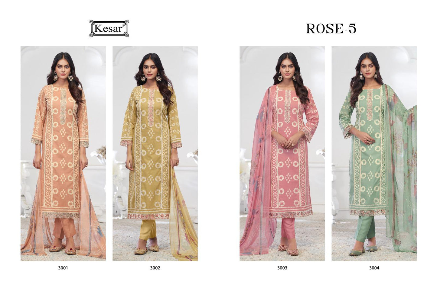 Rose 5 Kesar Cambric Pant Style Suits Exporter