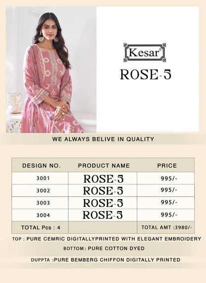 Rose 5 Kesar Cambric Pant Style Suits Exporter