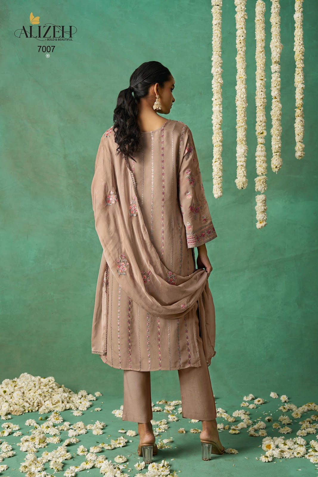 Rose 7005-7008 Alizeh Pure Organza Pakistani Salwar Suits Wholesaler India