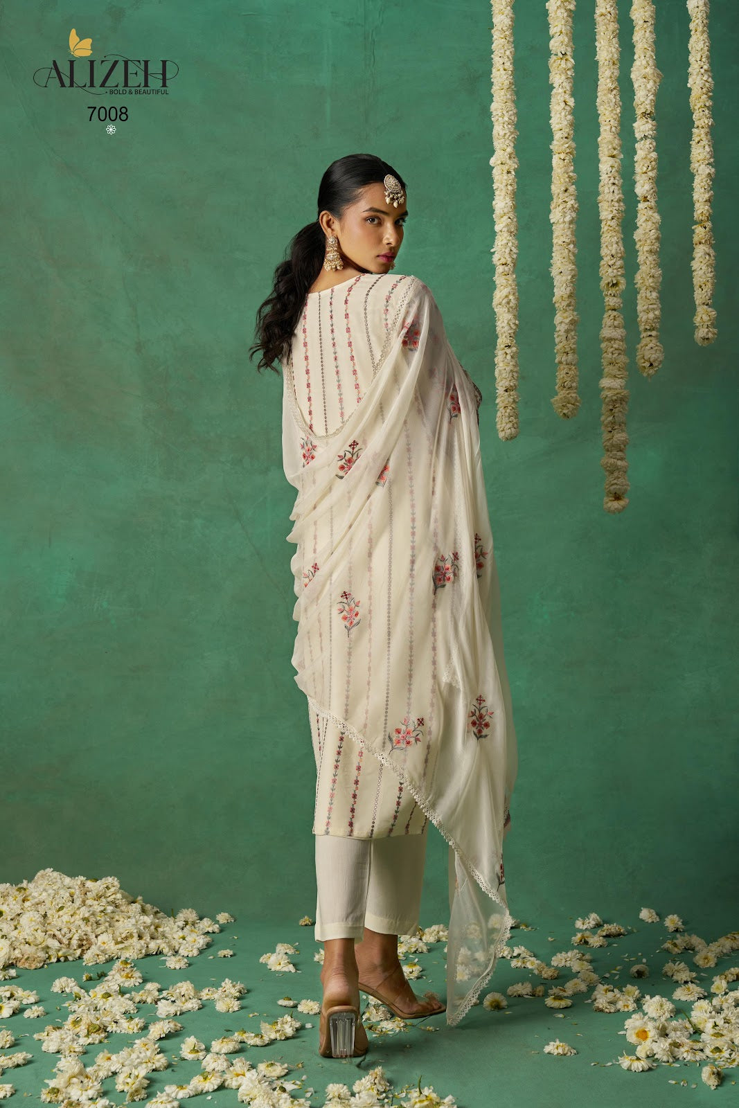 Rose 7005-7008 Alizeh Pure Organza Pakistani Salwar Suits Wholesaler India