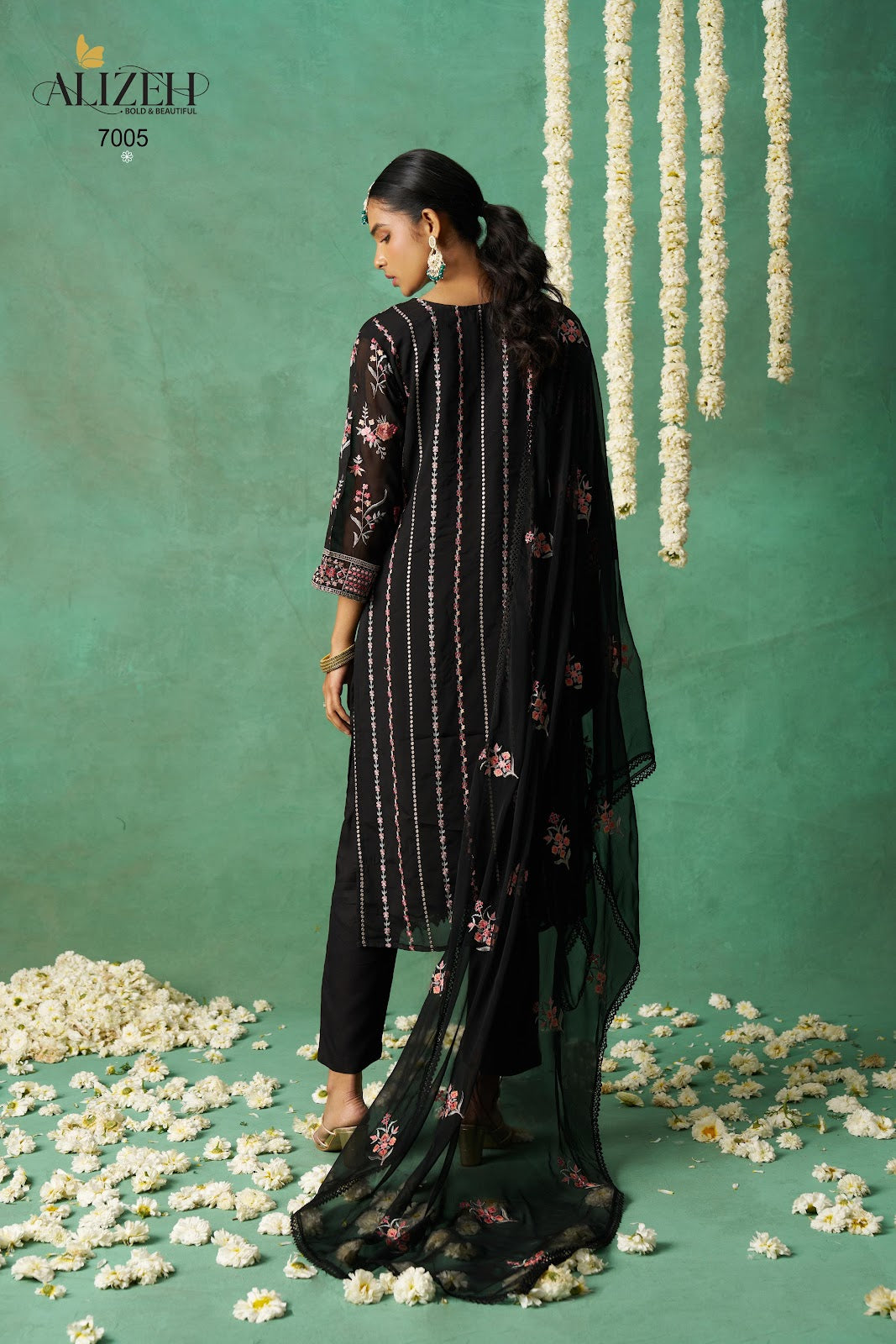 Rose 7005-7008 Alizeh Pure Organza Pakistani Salwar Suits Wholesaler India