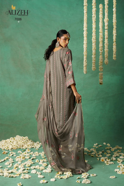 Rose 7005-7008 Alizeh Pure Organza Pakistani Salwar Suits Wholesaler India