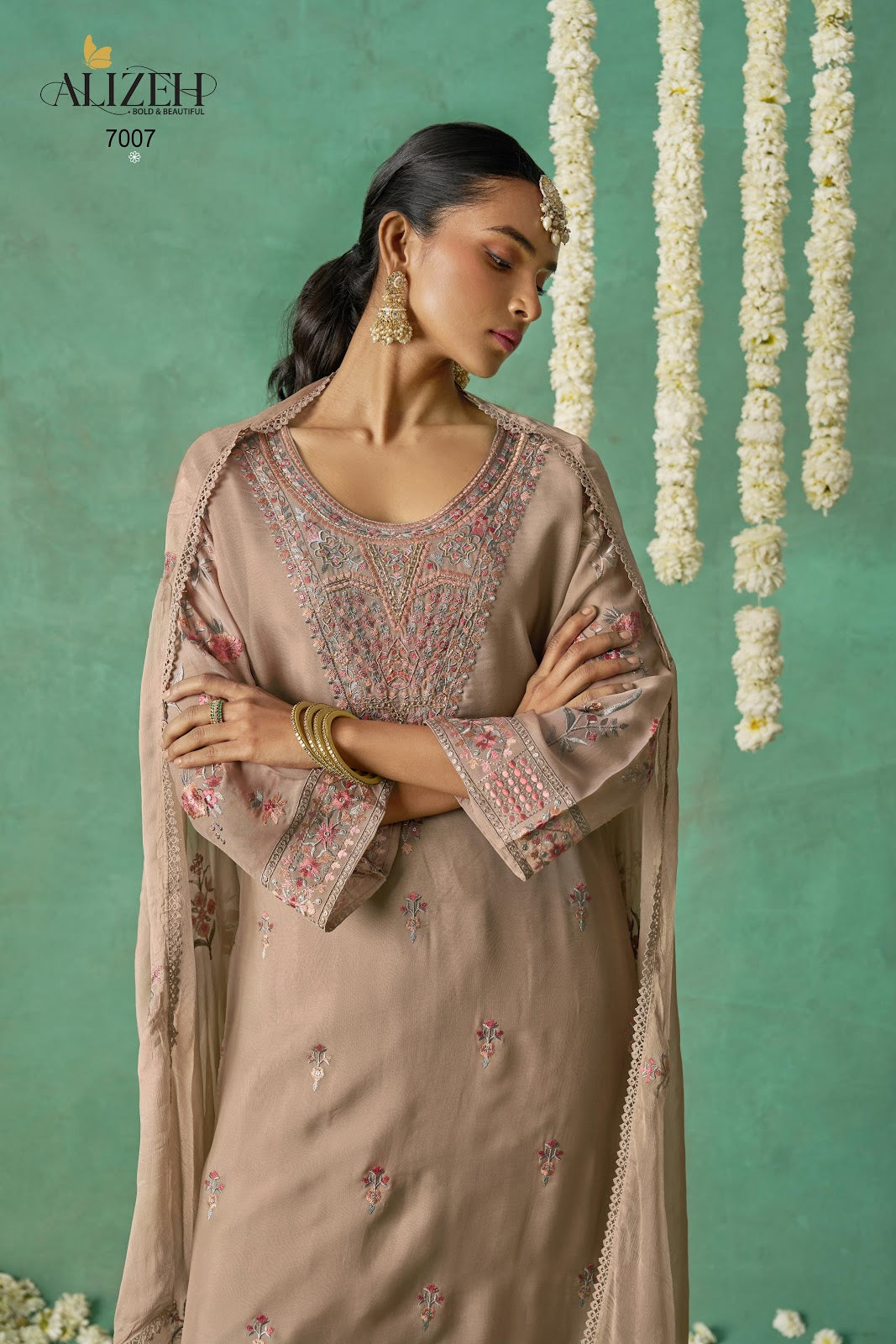 Rose 7005-7008 Alizeh Pure Organza Pakistani Salwar Suits Wholesaler India