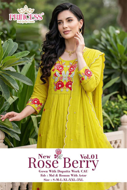 Rose Berry Vol 1 Princess Creation Mal Readymade Anarkali Suits Supplier India