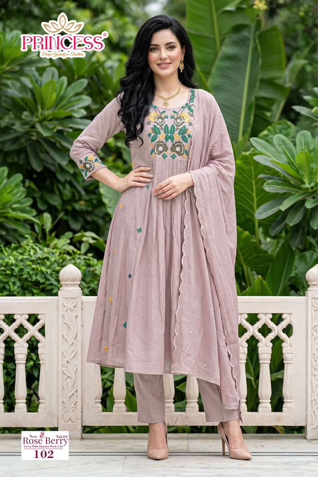 Rose Berry Vol 1 Princess Creation Mal Readymade Anarkali Suits Supplier India