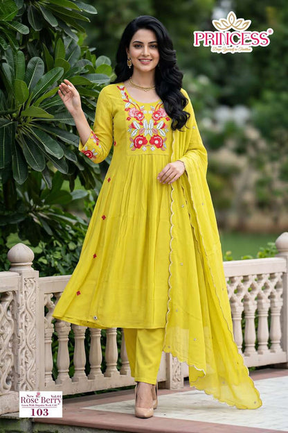 Rose Berry Vol 1 Princess Creation Mal Readymade Anarkali Suits Supplier India