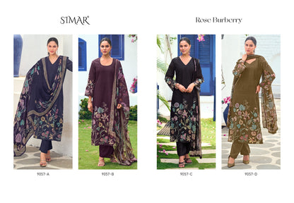 Rose Burberry Simar Pure Pant Style Suits Exporter Ahmedabad