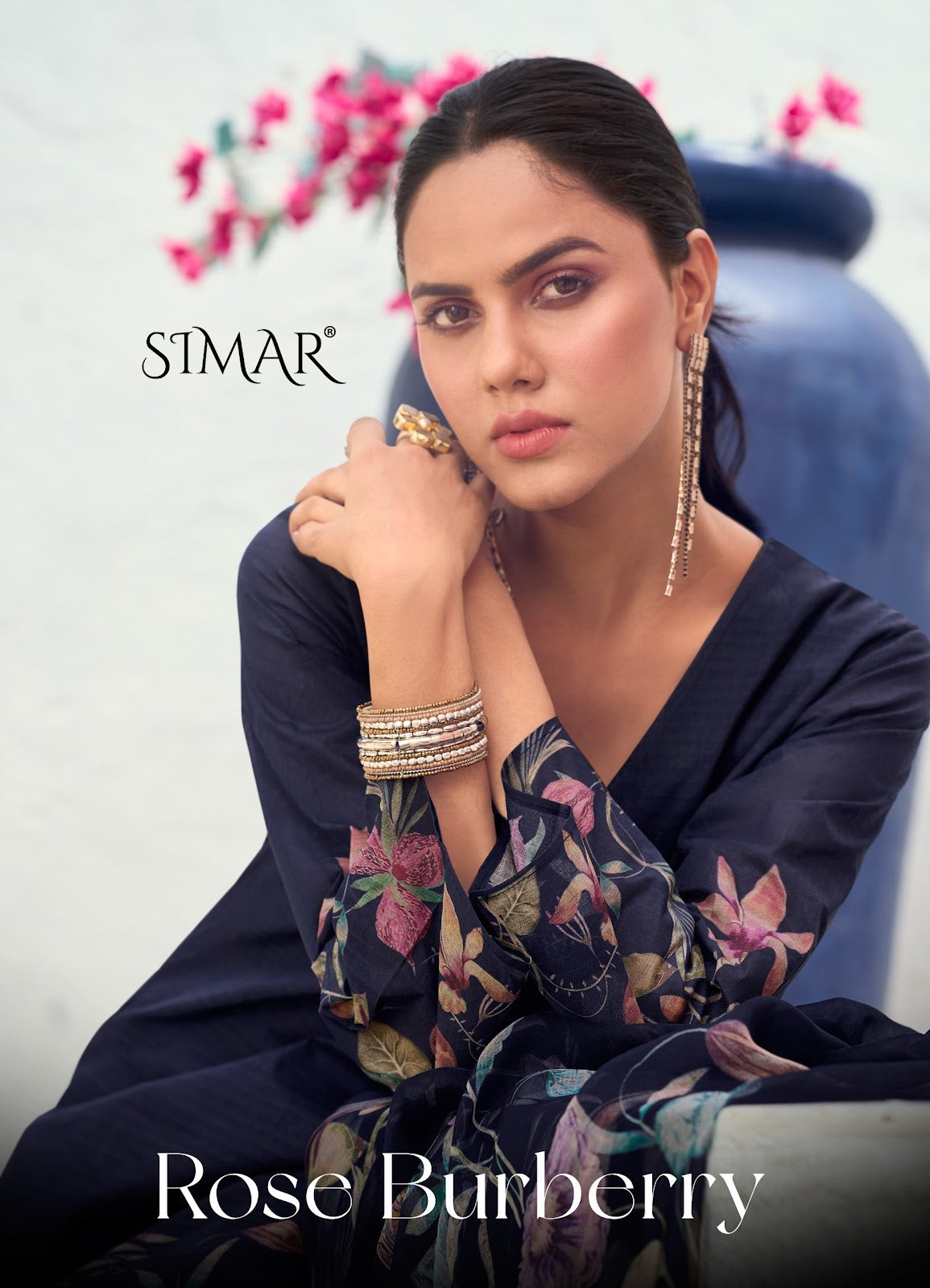 Rose Burberry Simar Pure Pant Style Suits Exporter Ahmedabad