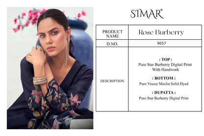 Rose Burberry Simar Pure Pant Style Suits Exporter Ahmedabad