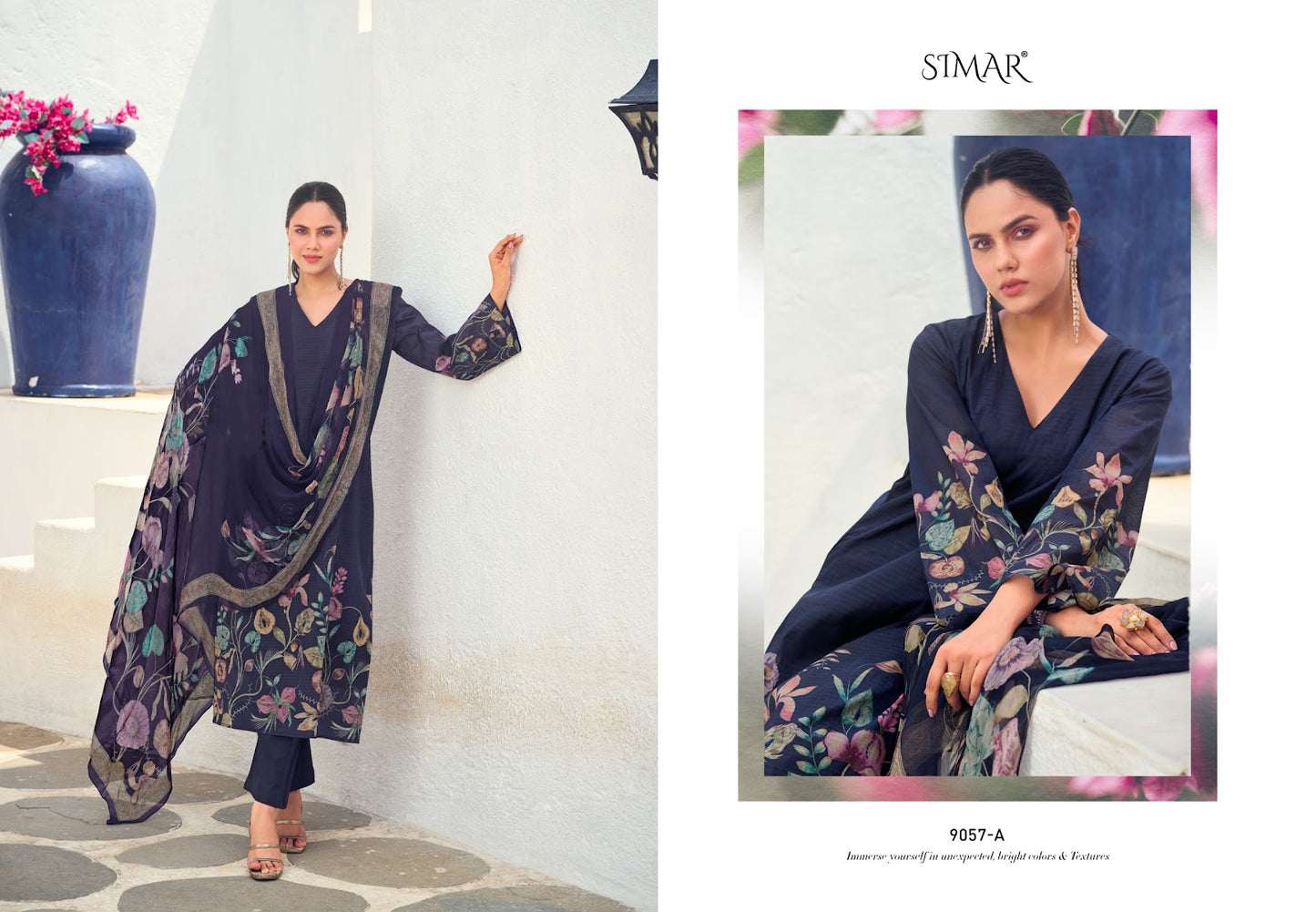 Rose Burberry Simar Pure Pant Style Suits Exporter Ahmedabad